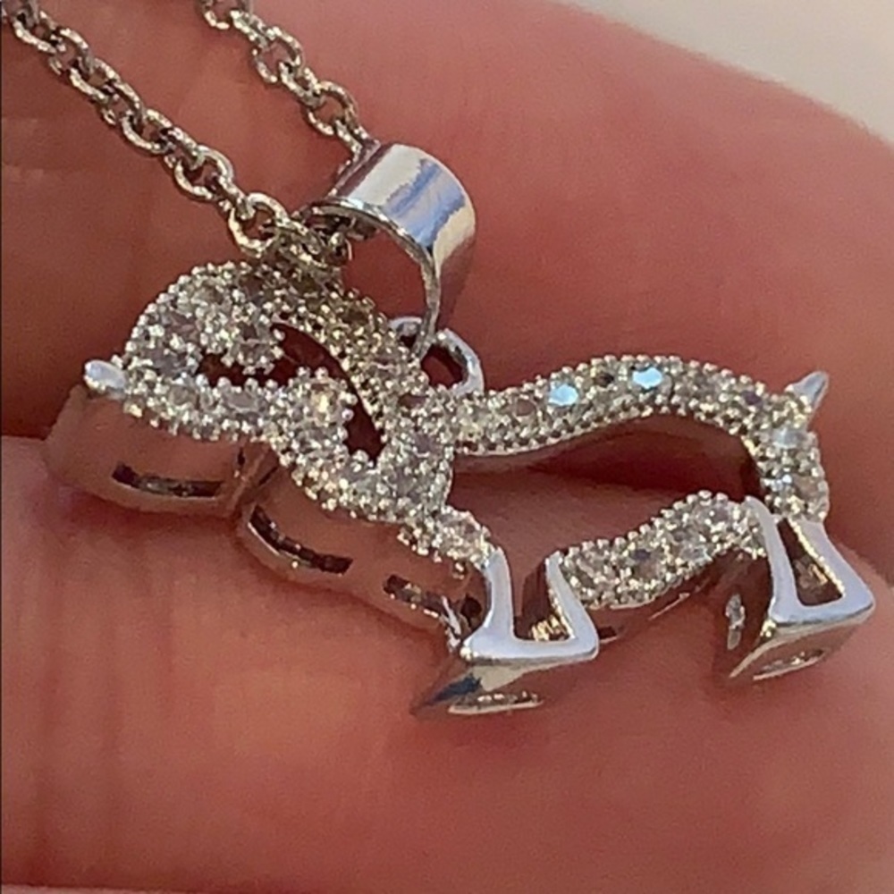 IBB silver tone crystal dog delicate necklace - Picture 5 of 8